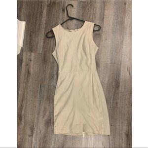 Suede Dress With Gold Zipper Up Back